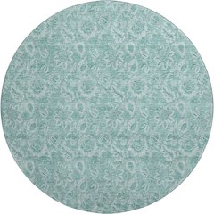Premium Machine Washable Mayfield AMF662 Teal 8' x 8' Round Rug