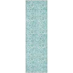 Premium Machine Washable Mayfield AMF662 Teal 2'3" x 7'6" Runner Rug