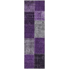 Premium Machine Washable Mayfield AMF663 Eggplant 2'3" x 7'6" Runner Rug