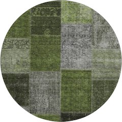 Premium Machine Washable Mayfield AMF663 Olive 8' x 8' Round Rug