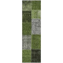 Premium Machine Washable Mayfield AMF663 Olive 2'3" x 7'6" Runner Rug