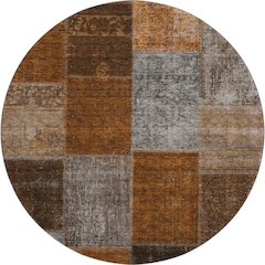 Premium Machine Washable Mayfield AMF663 Paprika 8' x 8' Round Rug