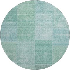 Premium Machine Washable Mayfield AMF664 Teal 8' x 8' Round Rug
