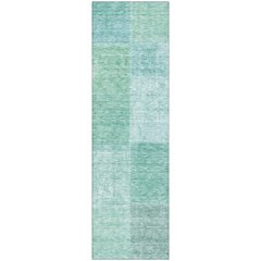 Premium Machine Washable Mayfield AMF664 Teal 2'3" x 7'6" Runner Rug