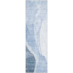 Premium Machine Washable Mayfield AMF667 Blue 2'3" x 7'6" Runner Rug
