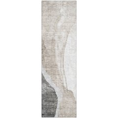 Premium Machine Washable Mayfield AMF667 Charcoal 2'3" x 7'6" Runner Rug