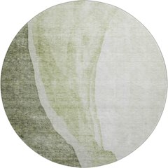 Premium Machine Washable Mayfield AMF667 Olive 8' x 8' Round Rug
