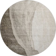 Premium Machine Washable Mayfield AMF667 Taupe 8' x 8' Round Rug