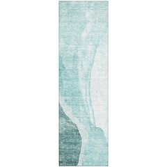 Premium Machine Washable Mayfield AMF667 Teal 2'3" x 7'6" Runner Rug