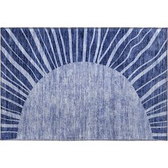 Premium Machine Washable Mayfield AMF668 Navy 1'8" x 2'6" Rug