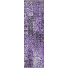 Premium Machine Washable Mayfield AMF669 Eggplant 2'3" x 7'6" Runner Rug