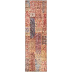 Premium Machine Washable Mayfield AMF669 Red 2'3" x 7'6" Runner Rug