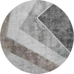Premium Machine Washable Mayfield AMF671 Gray 8' x 8' Round Rug