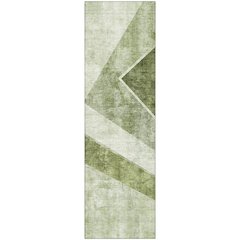 Premium Machine Washable Mayfield AMF671 Olive 2'3" x 7'6" Runner Rug