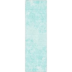 Premium Machine Washable Mayfield AMF673 Teal 2'3" x 7'6" Runner Rug