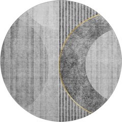 Premium Machine Washable Mayfield AMF676 Charcoal 8' x 8' Round Rug