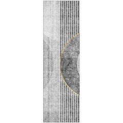 Premium Machine Washable Mayfield AMF676 Charcoal 2'3" x 7'6" Runner Rug