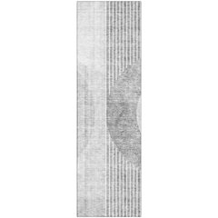 Premium Machine Washable Mayfield AMF676 Gray 2'3" x 7'6" Runner Rug