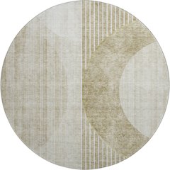 Premium Machine Washable Mayfield AMF676 Taupe 8' x 8' Round Rug