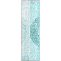 Premium Machine Washable Mayfield AMF676 Teal 2'3" x 7'6" Runner Rug