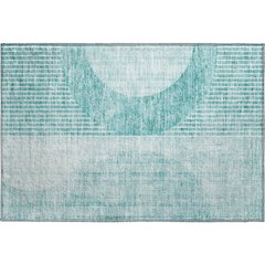 Premium Machine Washable Mayfield AMF676 Teal 1'8" x 2'6" Rug