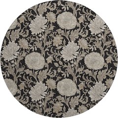 Premium Machine Washable Mayfield AMF677 Black 8' x 8' Round Rug