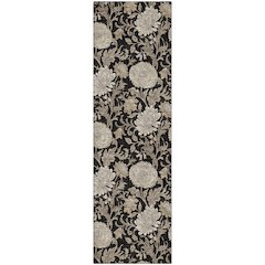 Premium Machine Washable Mayfield AMF677 Black 2'3" x 7'6" Runner Rug