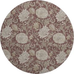 Premium Machine Washable Mayfield AMF677 Merlot 8' x 8' Round Rug