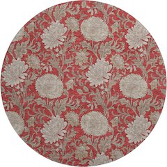 Premium Machine Washable Mayfield AMF677 Red 8' x 8' Round Rug