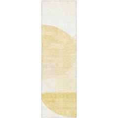 Premium Machine Washable Mayfield AMF678 Gold 2'3" x 7'6" Runner Rug