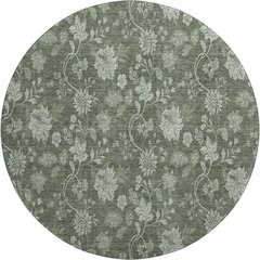 Premium Machine Washable Mayfield AMF680 Olive 8' x 8' Round Rug