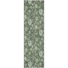 Premium Machine Washable Mayfield AMF680 Olive 2'3" x 7'6" Runner Rug