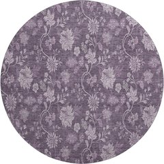 Premium Machine Washable Mayfield AMF680 Plum 8' x 8' Round Rug