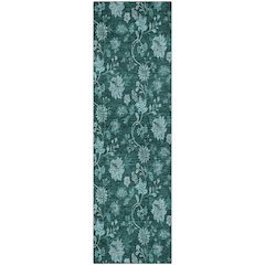 Premium Machine Washable Mayfield AMF680 Teal 2'3" x 7'6" Runner Rug