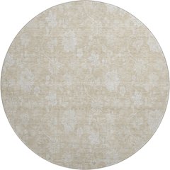 Premium Machine Washable Mayfield AMF681 Beige 8' x 8' Round Rug