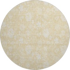 Premium Machine Washable Mayfield AMF681 Honey 8' x 8' Round Rug