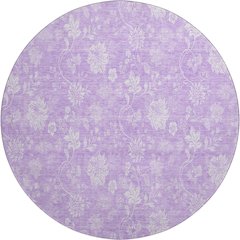 Premium Machine Washable Mayfield AMF681 Lilac 8' x 8' Round Rug