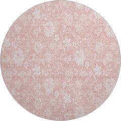 Premium Machine Washable Mayfield AMF681 Pink 8' x 8' Round Rug