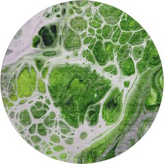Premium Machine Washable Mayfield AMF682 Lime 8' x 8' Round Rug
