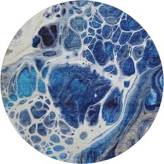 Premium Machine Washable Mayfield AMF682 Navy 8' x 8' Round Rug