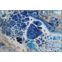 Premium Machine Washable Mayfield AMF682 Navy 1'8" x 2'6" Rug