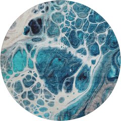 Premium Machine Washable Mayfield AMF682 Teal 8' x 8' Round Rug