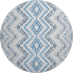 Premium Machine Washable Mayfield AMF684 Blue 8' x 8' Round Rug