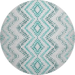 Premium Machine Washable Mayfield AMF684 Teal 8' x 8' Round Rug