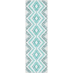 Premium Machine Washable Mayfield AMF684 Teal 2'3" x 7'6" Runner Rug