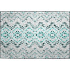 Premium Machine Washable Mayfield AMF684 Teal 1'8" x 2'6" Rug