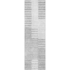 Premium Machine Washable Mayfield AMF686 Silver 2'3" x 7'6" Runner Rug