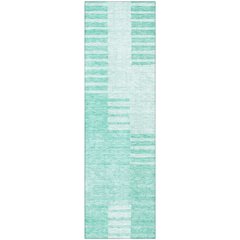 Premium Machine Washable Mayfield AMF686 Teal 2'3" x 7'6" Runner Rug