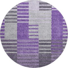 Premium Machine Washable Mayfield AMF687 Purple 8' x 8' Round Rug