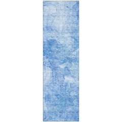 Premium Machine Washable Mayfield AMF688 Blue 2'3" x 7'6" Runner Rug